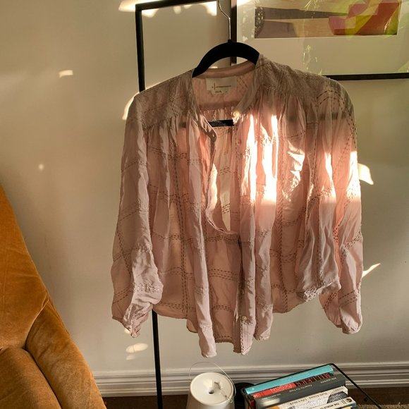 Anthropologie Pink Button Down Shirt - Picture 1 of 6